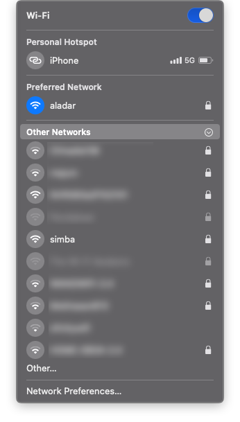 macOS Wifi Networks